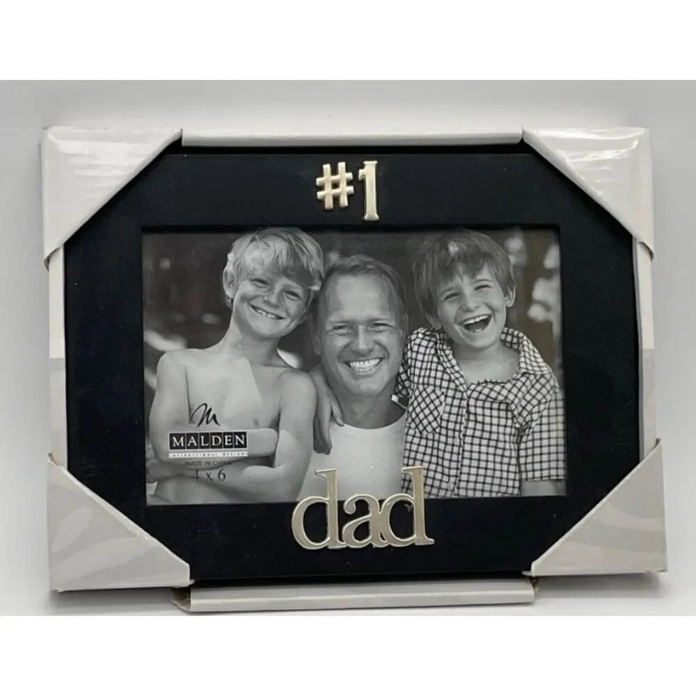 #1 DAD Black Picture Frame Holds 4